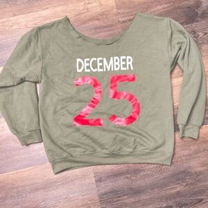 Gildan Olive Green December 25 Sweatshirt